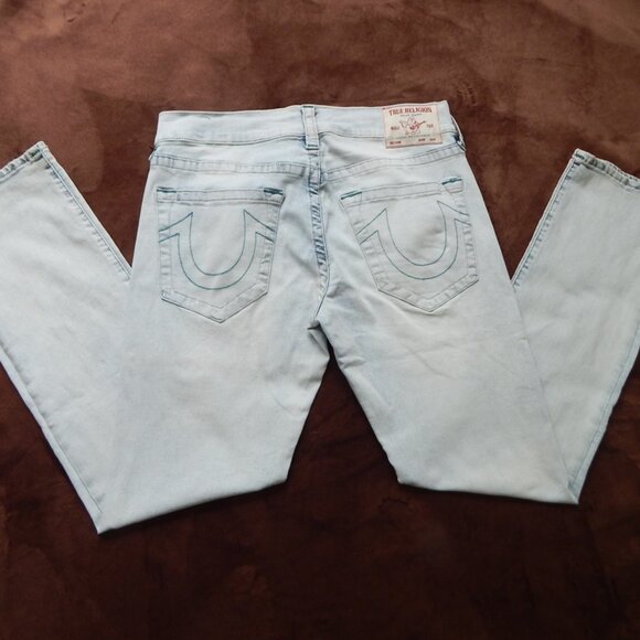 TRUE RELIGION Men’s Ricky SN Relaxed Straight Fresco Light Wash Jeans 32 x33 NWT - Picture 6 of 8